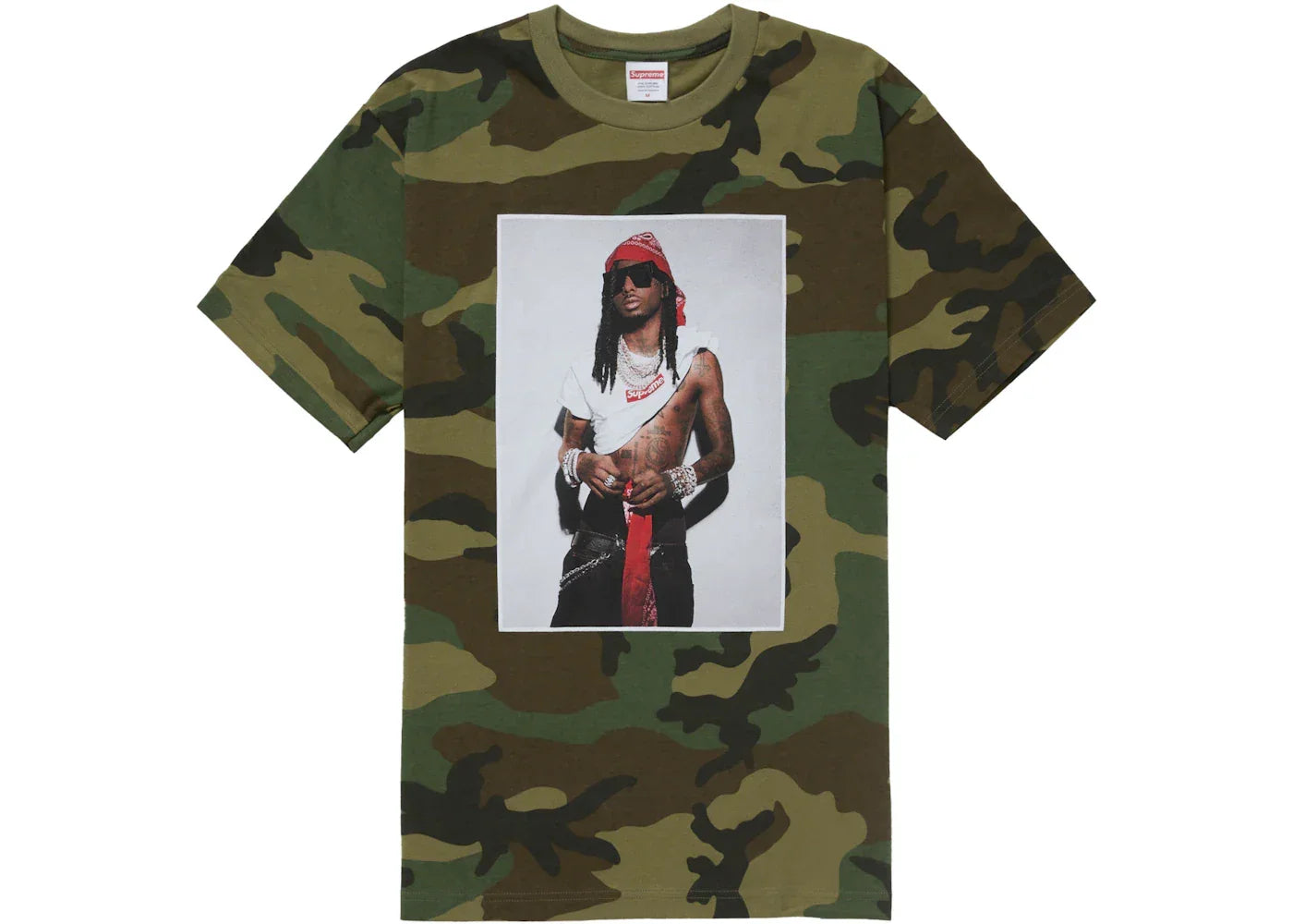 Supreme Playboi Carti Tee Woodland Camo -1