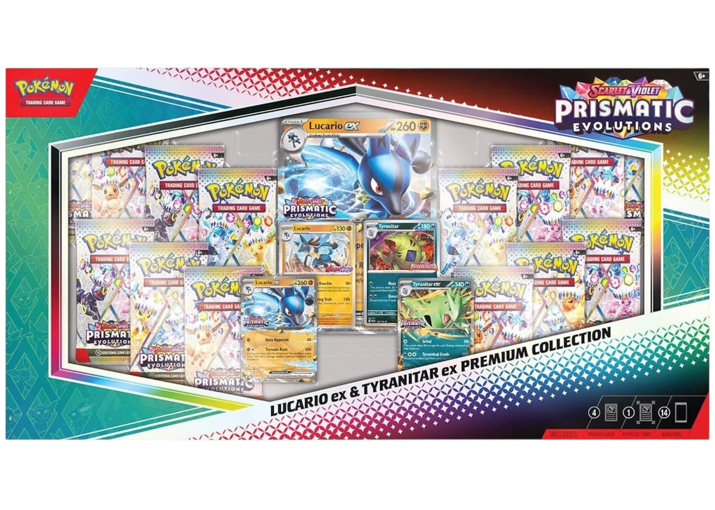 2025 Pokémon Scarlet & Violet Prismatic Evolutions Lucario ex & Tyranitar ex Premium Collection (Sam's Club Exclusive) -1