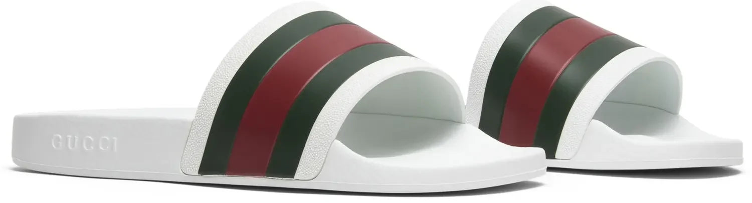 Pair Gucci Pursuit Pool Slides White