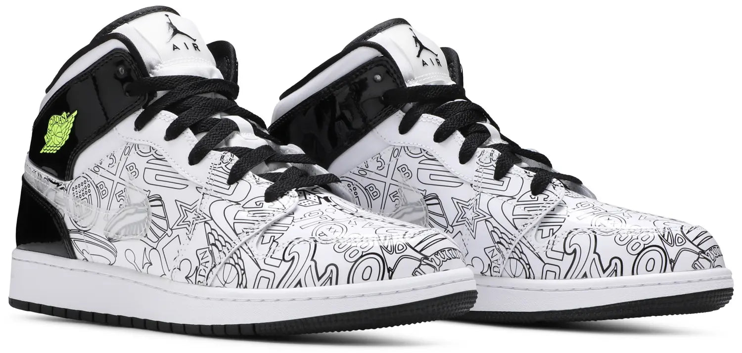 Pair Jordan 1 Mid SE DIY (GS)