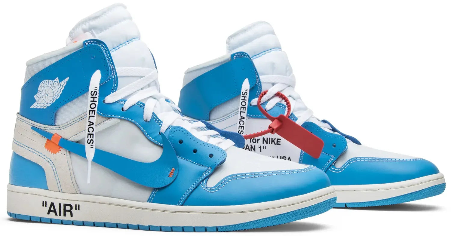 Pair Jordan 1 Retro High Off-White University Blue