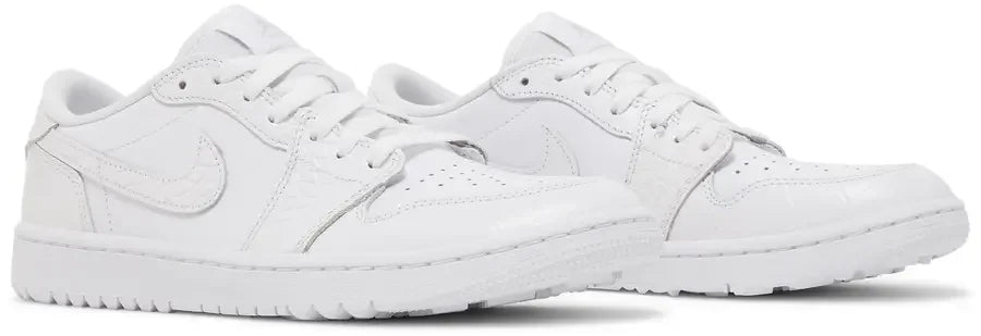 Pair Jordan 1 Retro Low Golf White Croc