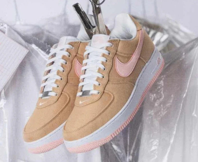 Pair Nike Air Force 1 Low Linen Canvas