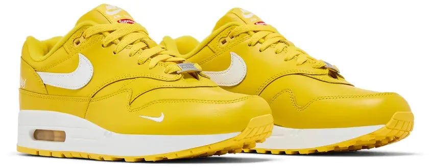 Pair Nike Air Max 1 '87 SP Supreme Speed Yellow