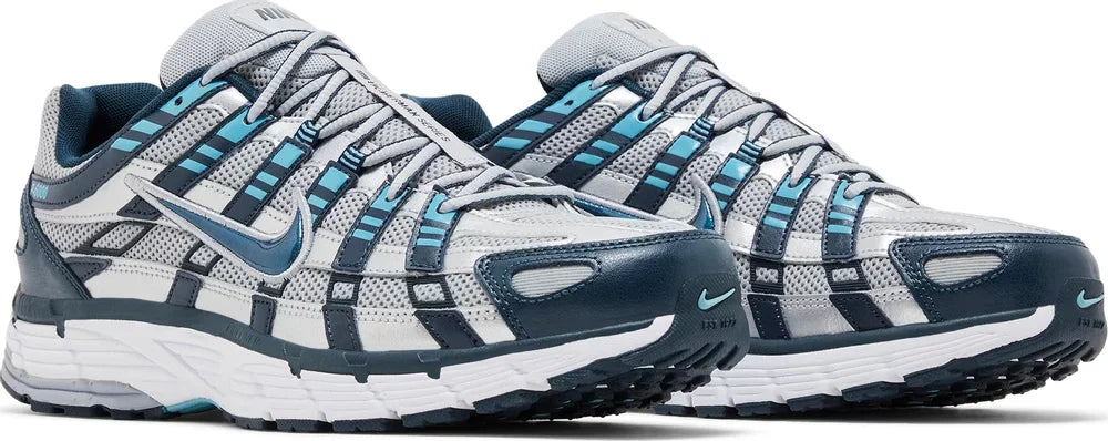 Pair Nike P-6000 Armory Navy Flat Silver