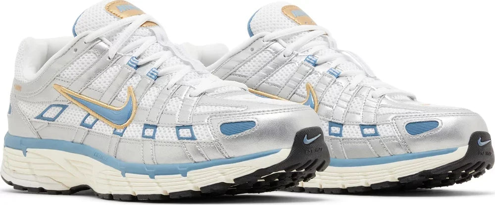 Pair Nike P-6000 Metallic Silver Aegean Storm