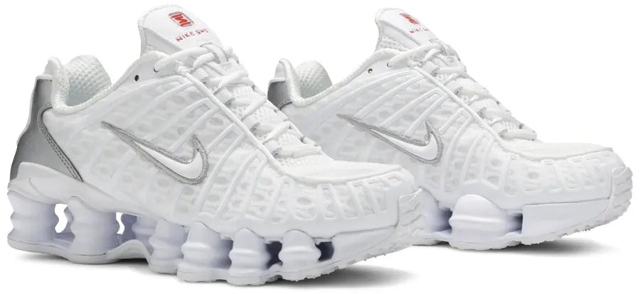 Pair Nike Shox TL White Metallic Silver