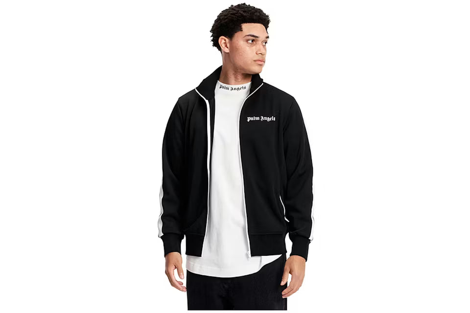 Palm Angels Classic Track Jacket Black/White SS22 outfit front