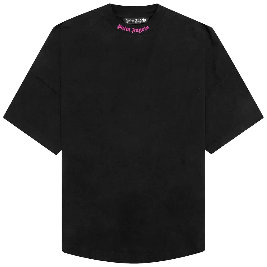 Palm Angels Doubled Logo Over Tee Black/Fuschia