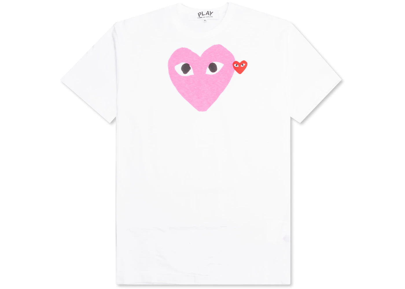 Comme des Garcons Play Red Emblem Heart T-shirt White/Pink -1