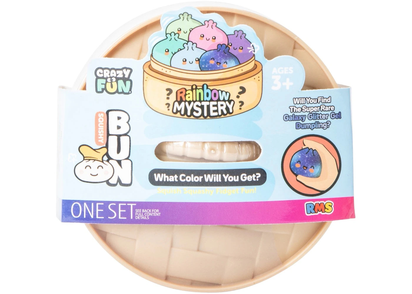 Squishy Bun Rainbow Mystery Squishy "Dumpling" (Galaxy Glitter Gel Chase Version) Blind Box -1