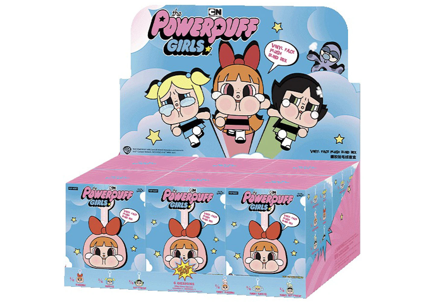 Pop Mart CryBaby x Powerpuff Girls Series Vinyl Face Plush Sealed Case (6 Blind Boxes)