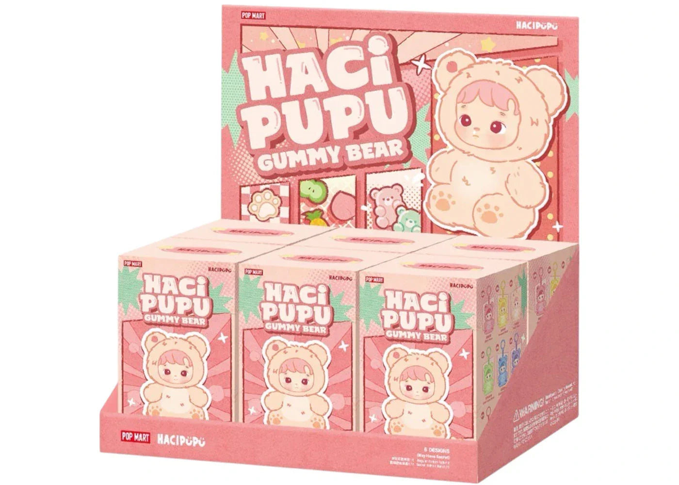 Pop Mart HACIPUPU Gummy Bear Series Vinyl Plush Pendant Sealed Case (6 Blind Box)