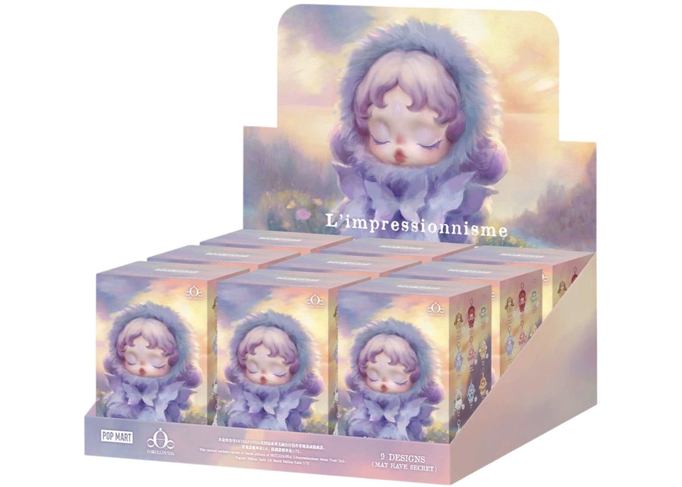 Pop Mart L'impressionnisme θSKULLPANDA Series Plush Doll Sealed Case (9 Blind Box)