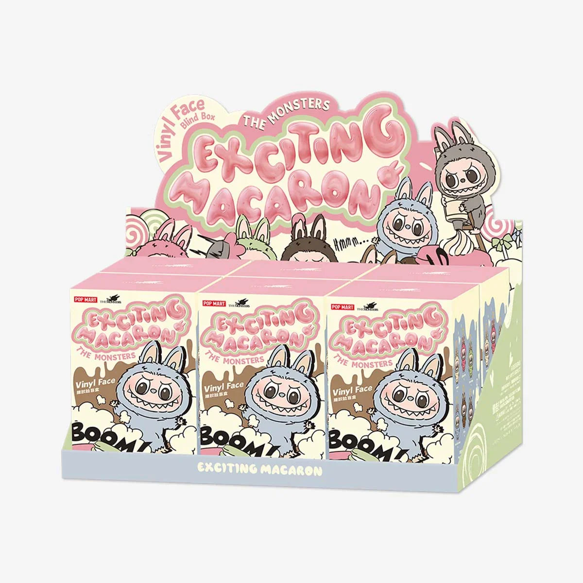 Pop Mart Labubu The Monsters Exciting Macarons Vinyl Face Sealed Case (6 Blind Boxes)