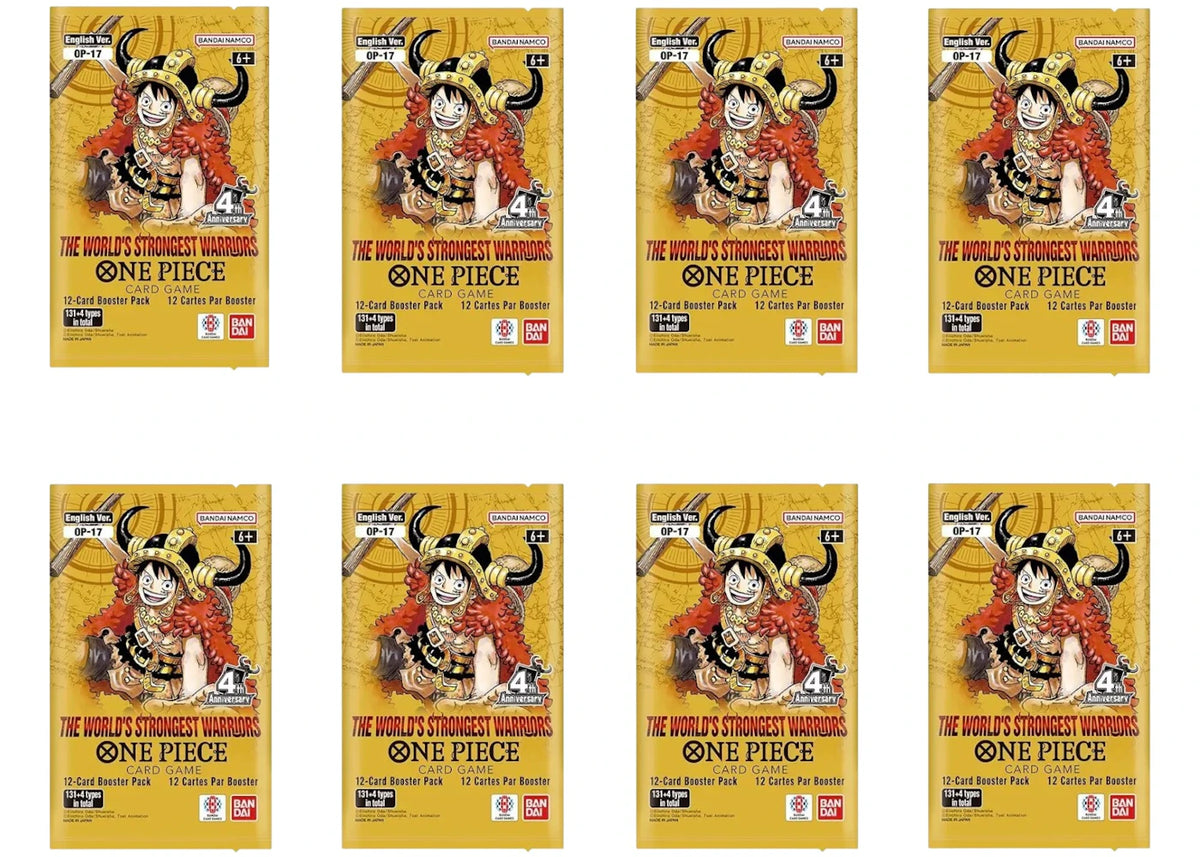 2026 Bandai One Piece Card Game The Worlds Strongest Warriors (OP-17) Booster Pack 8x Lot -1