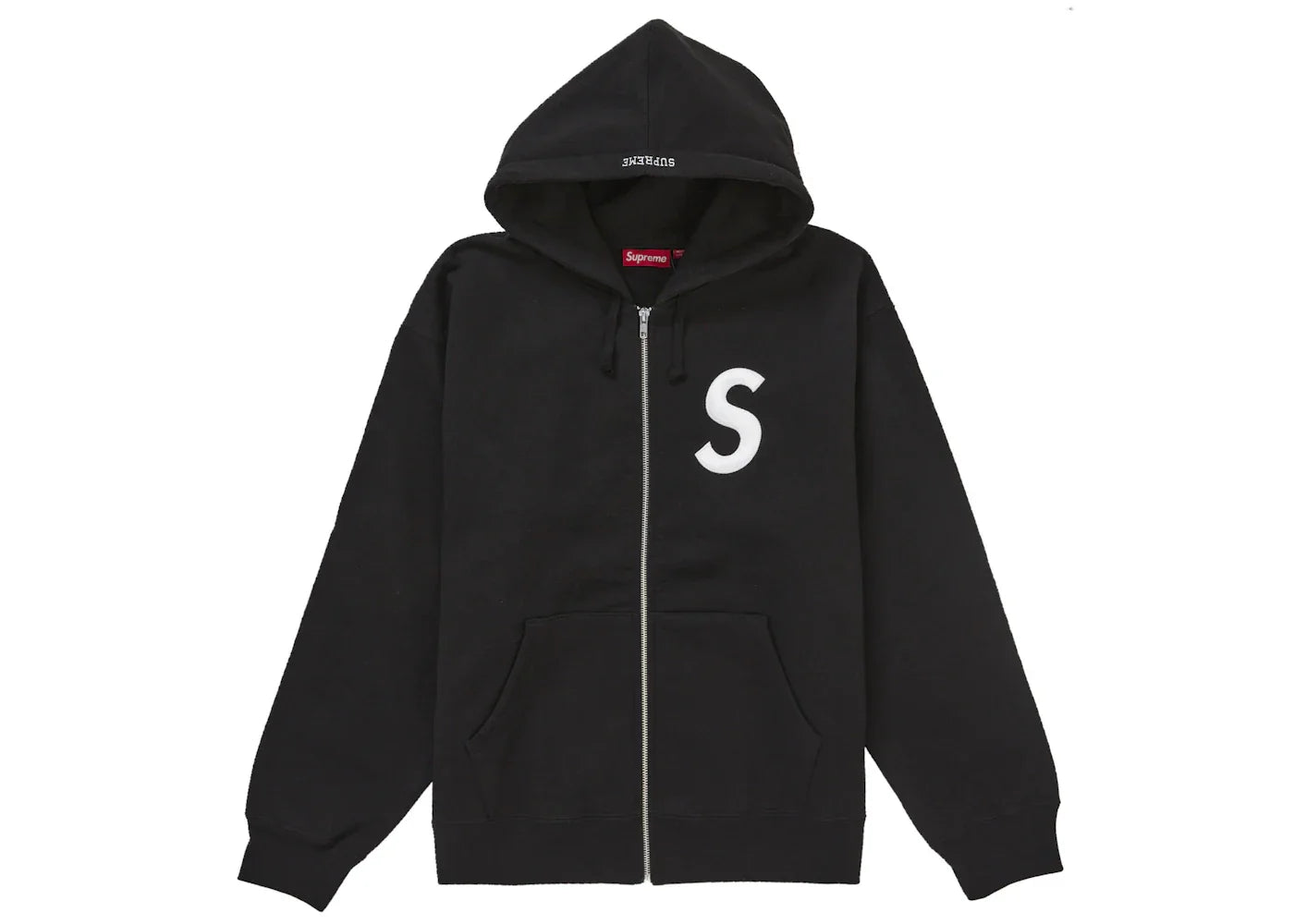 Supreme S Logo Zip Up Hooded Sweatshirt (FW24) Black -1