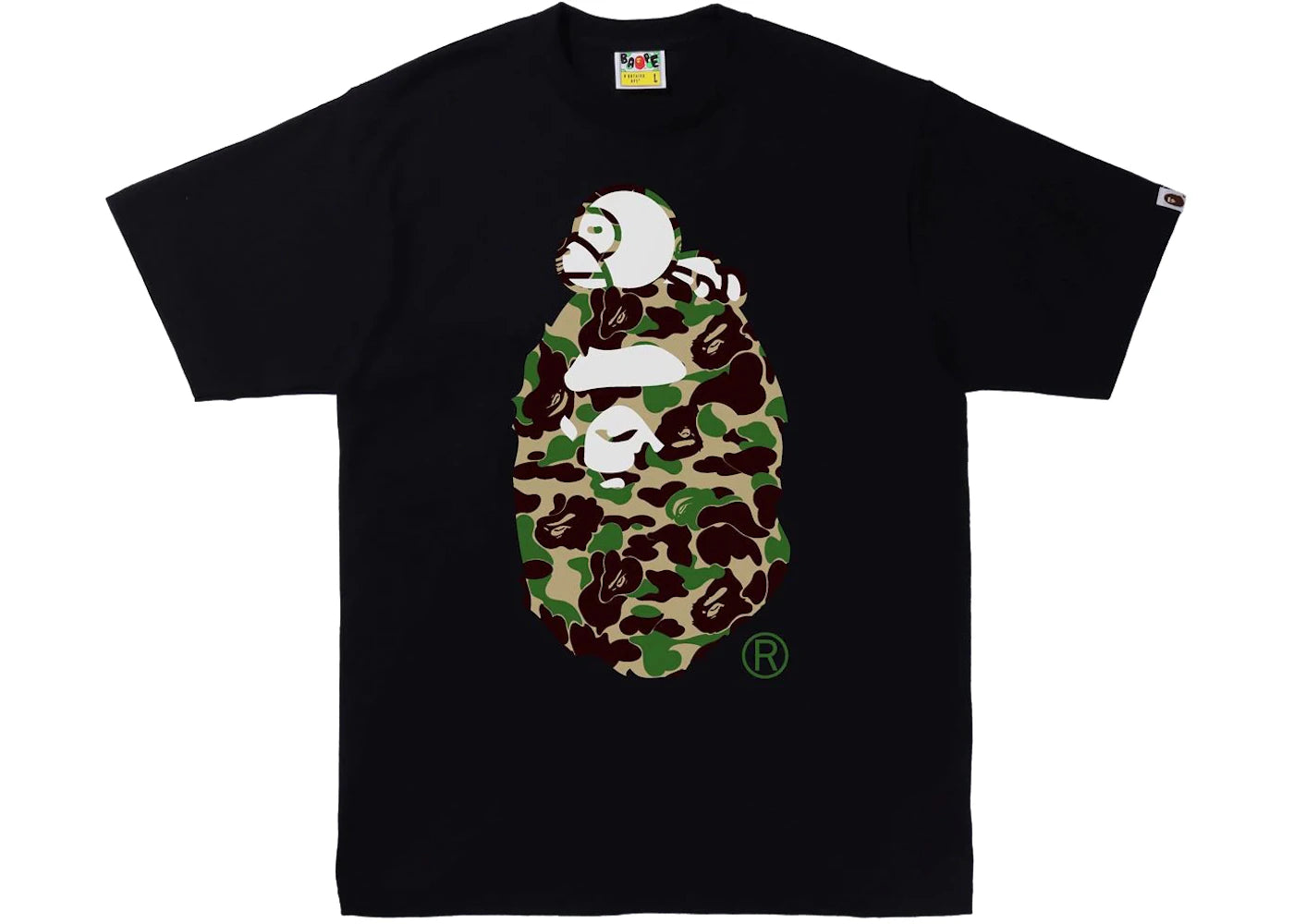 BAPE ABC Camo Milo On Big Ape Tee Black/Green -1