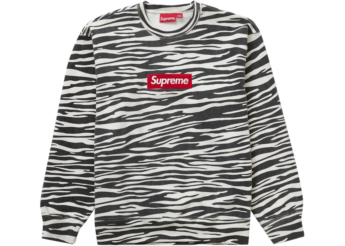Supreme Box Logo Crewneck (FW22) Zebra -1