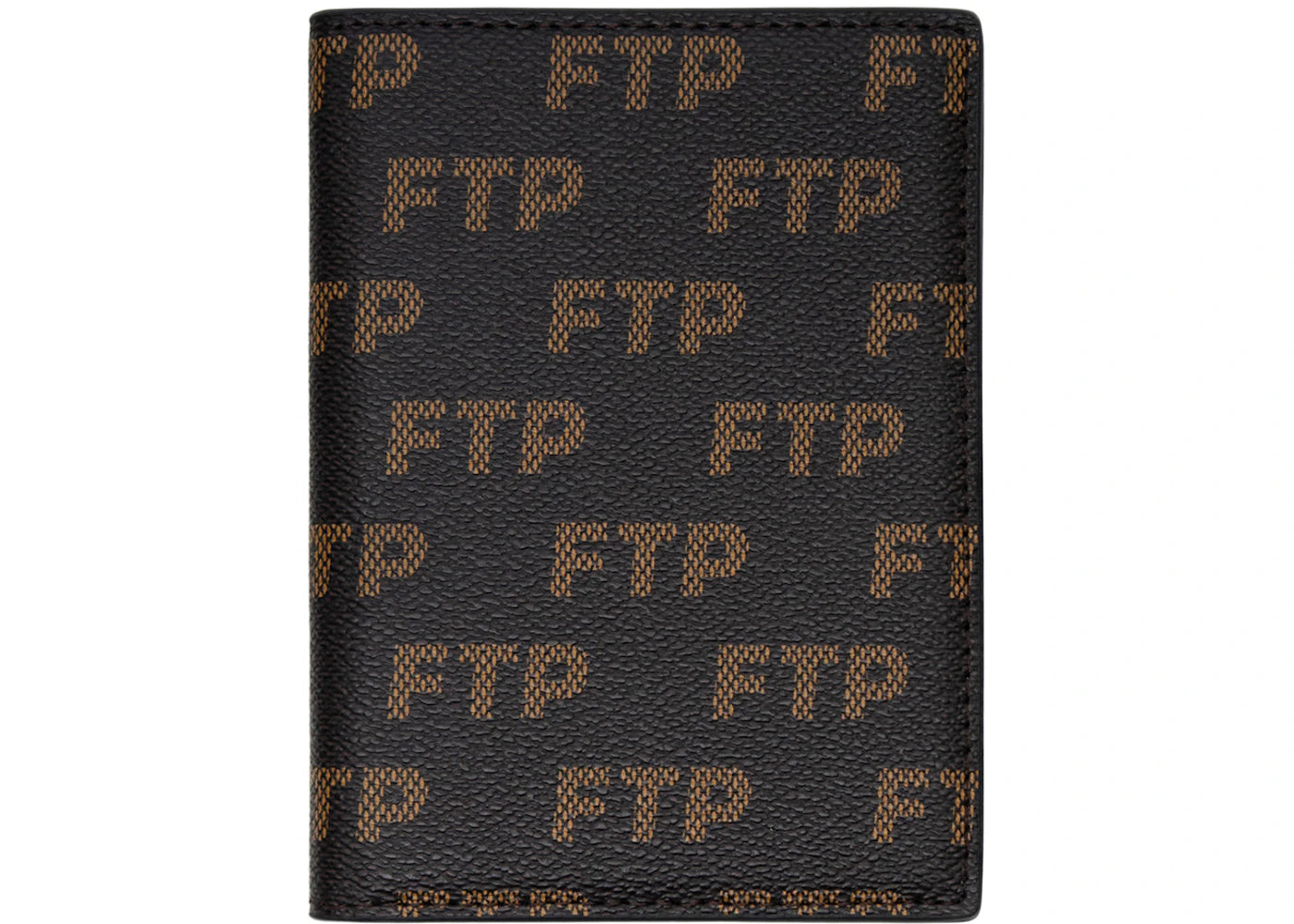FTP Logo Repete Passport Holder Brown -1