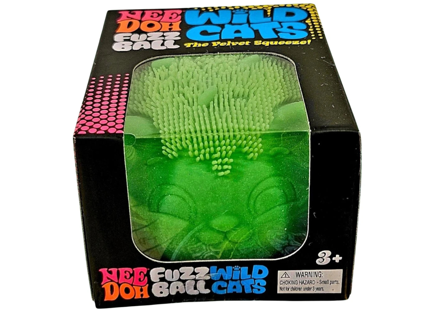 NeeDoh Fuzz Ball Wild Cats Squishy Fidget Toy Green -1