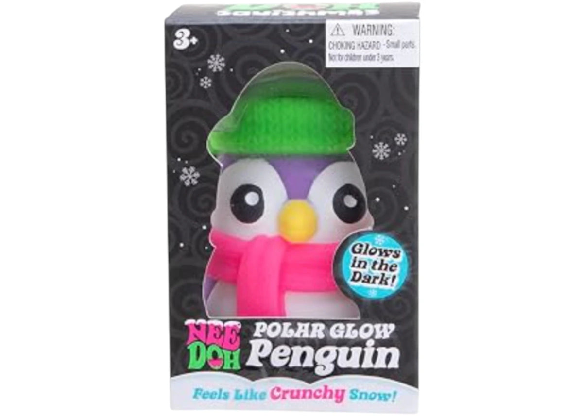 NeeDoh Polar Glow Penguin Squishy Fidget Toy Purple (Random Colored Accessories) -1