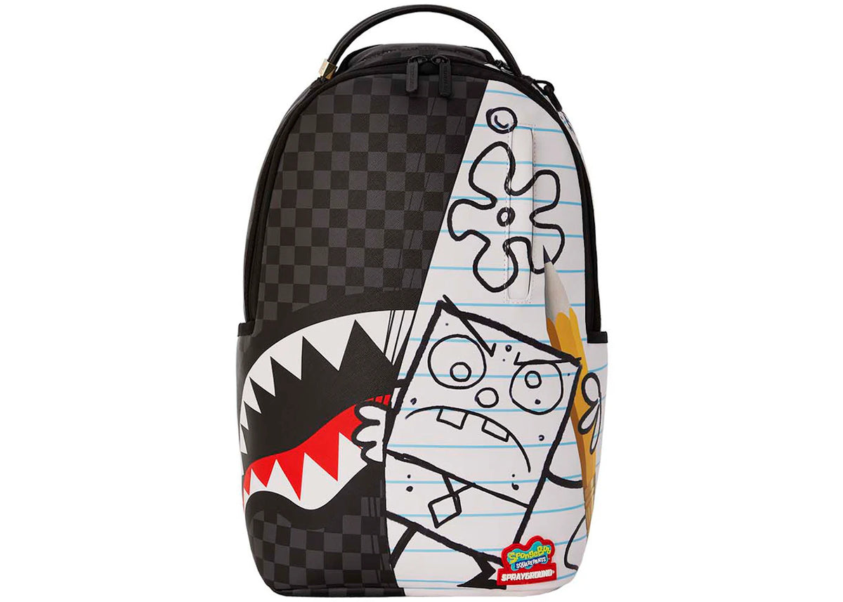 Sprayground Sponge Bob Doodle Reveal Backpack Grey/White -1