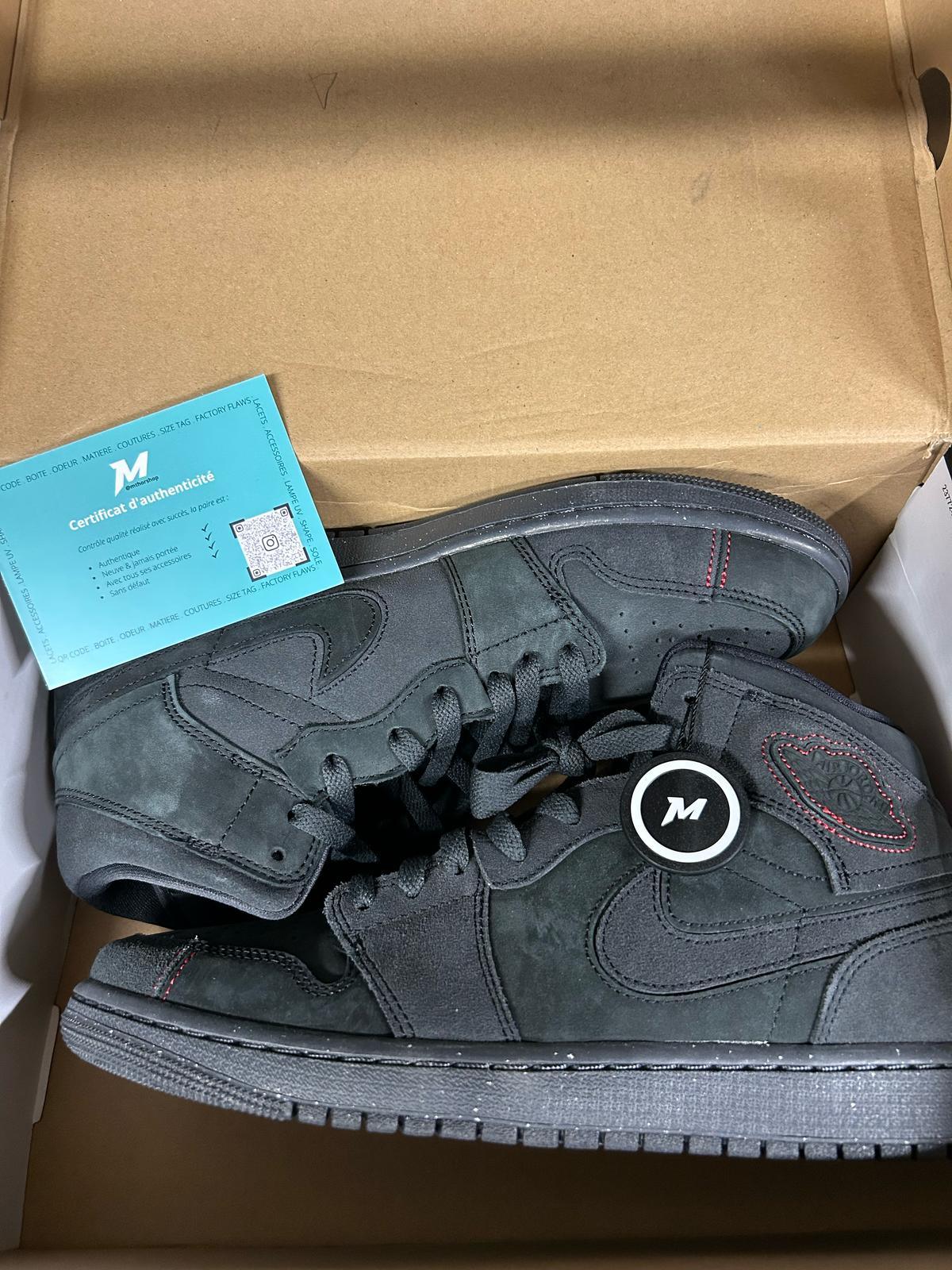 Real Jordan 1 Mid SE Craft Dark Smoke Red