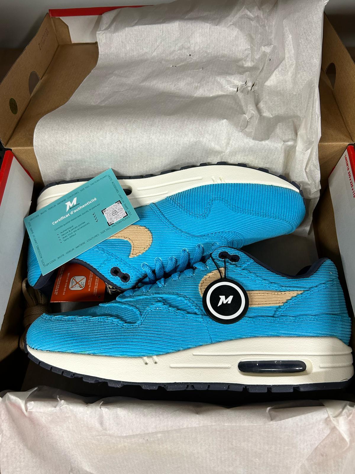 Real Nike Air Max 1 Corduroy Baltic Blue