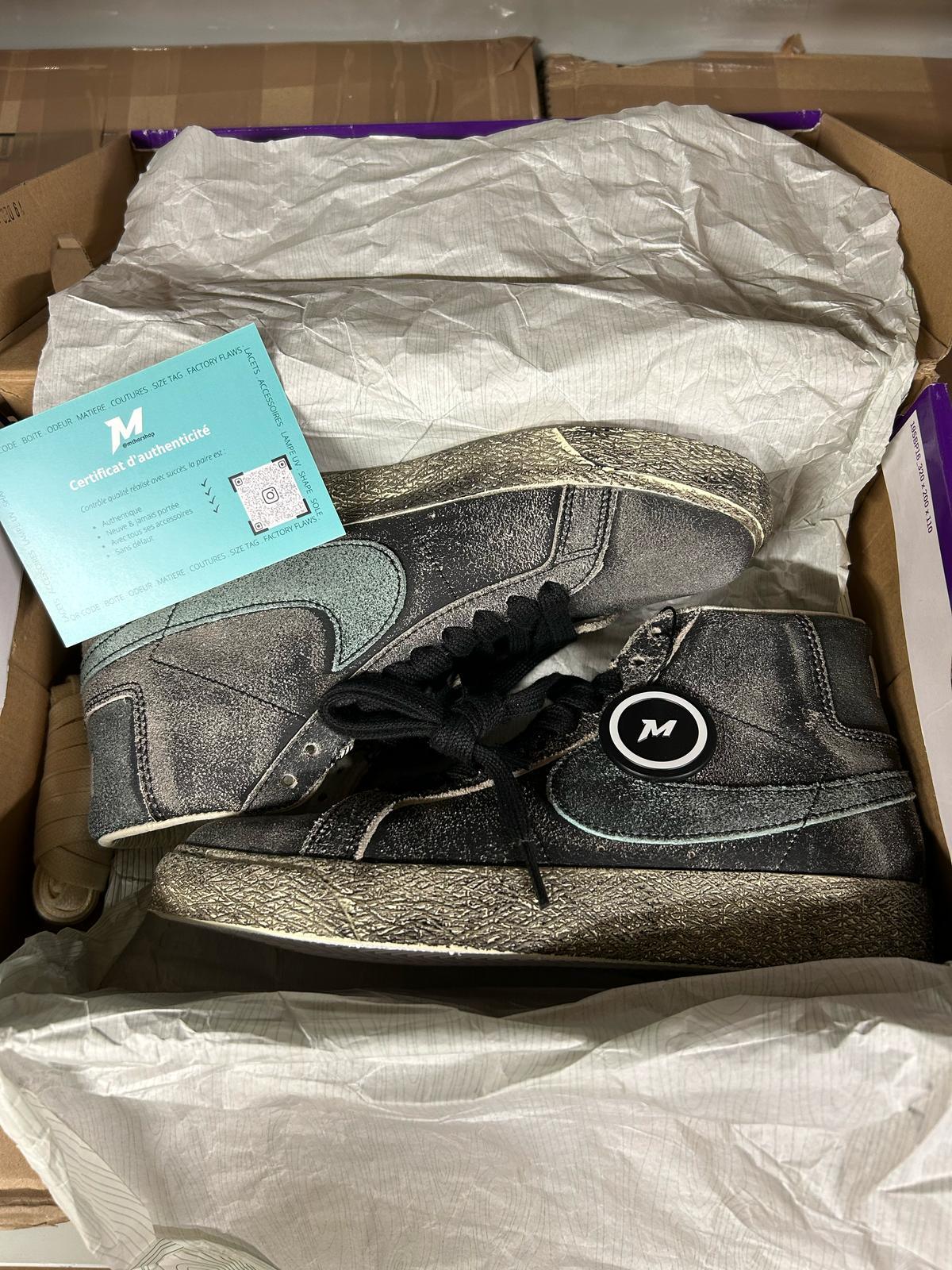 Real Nike SB Blazer Mid Faded Black