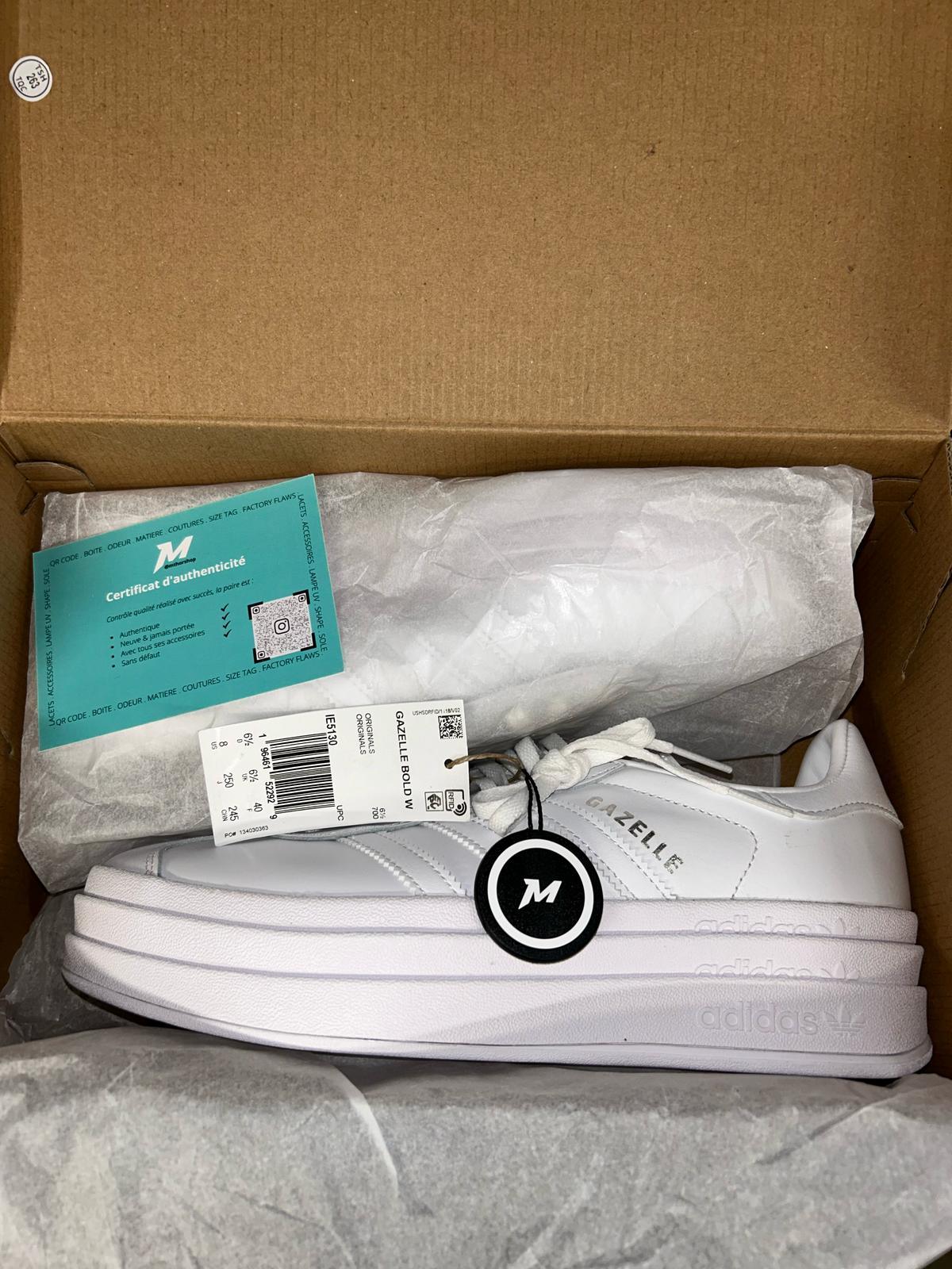 Real adidas Gazelle Bold Triple White (W)