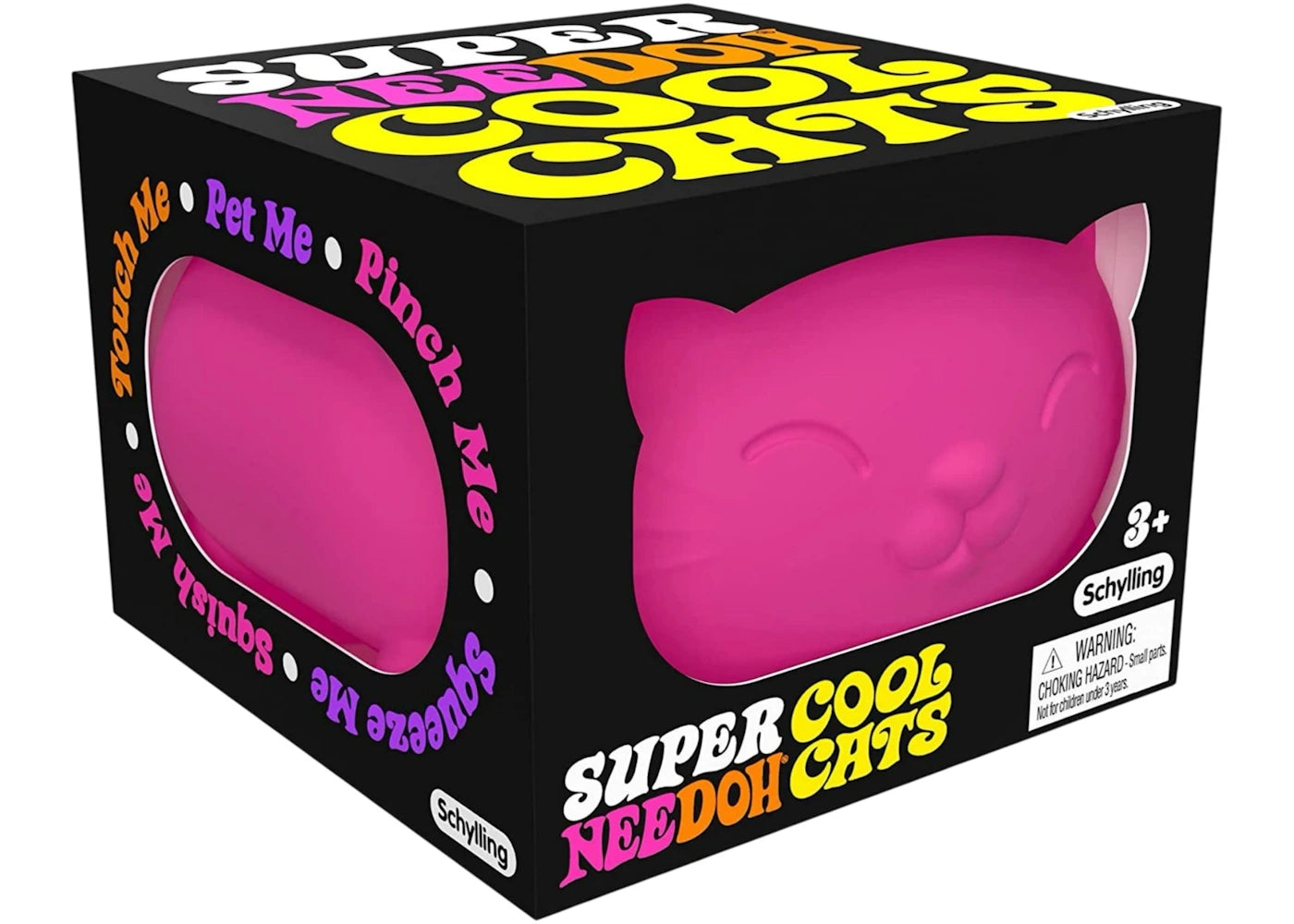 NeeDoh Super Cool Cat Squishy Fidget Toy Pink -1