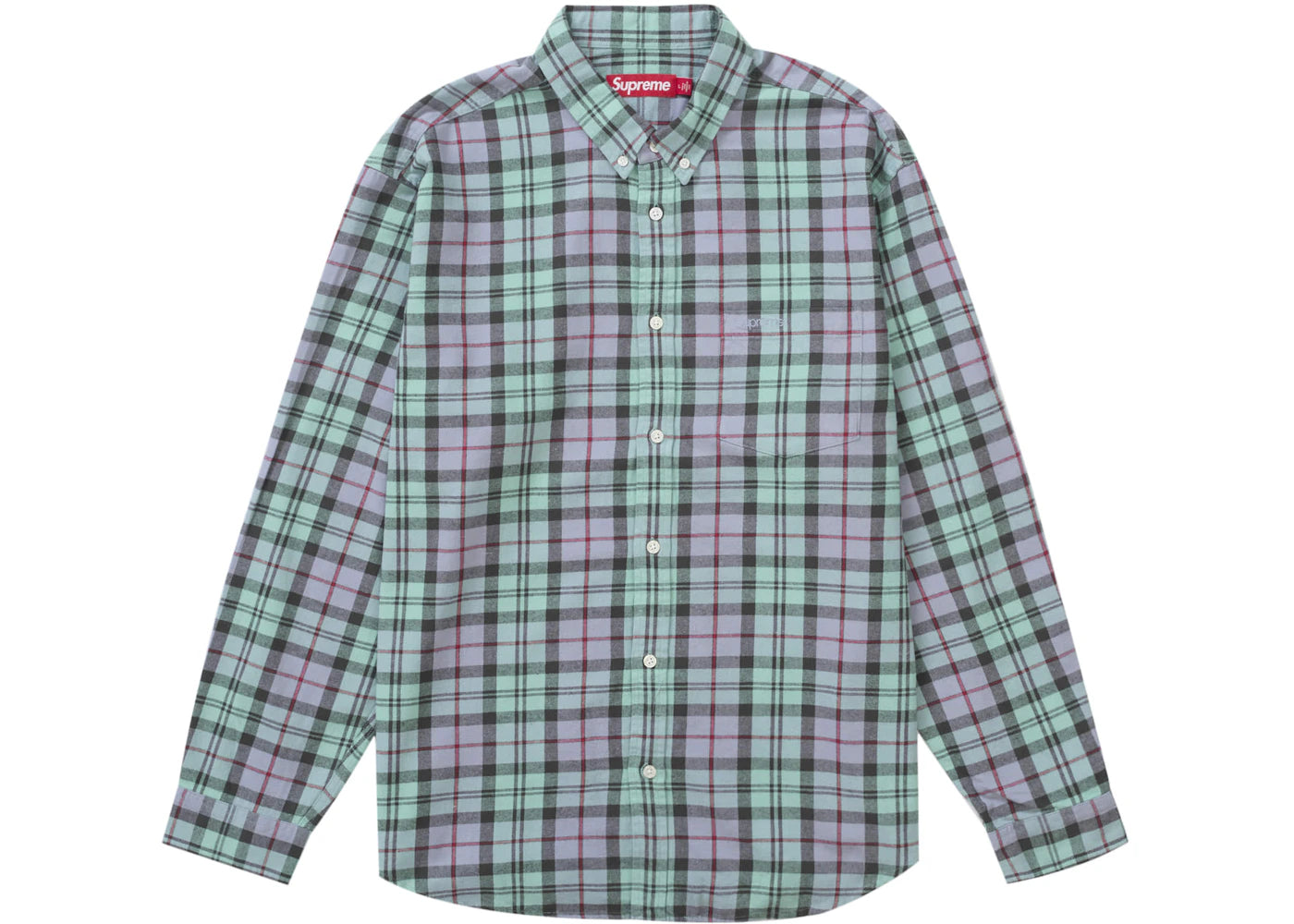 Supreme Plaid Flannel Shirt (FW24) Blue -1