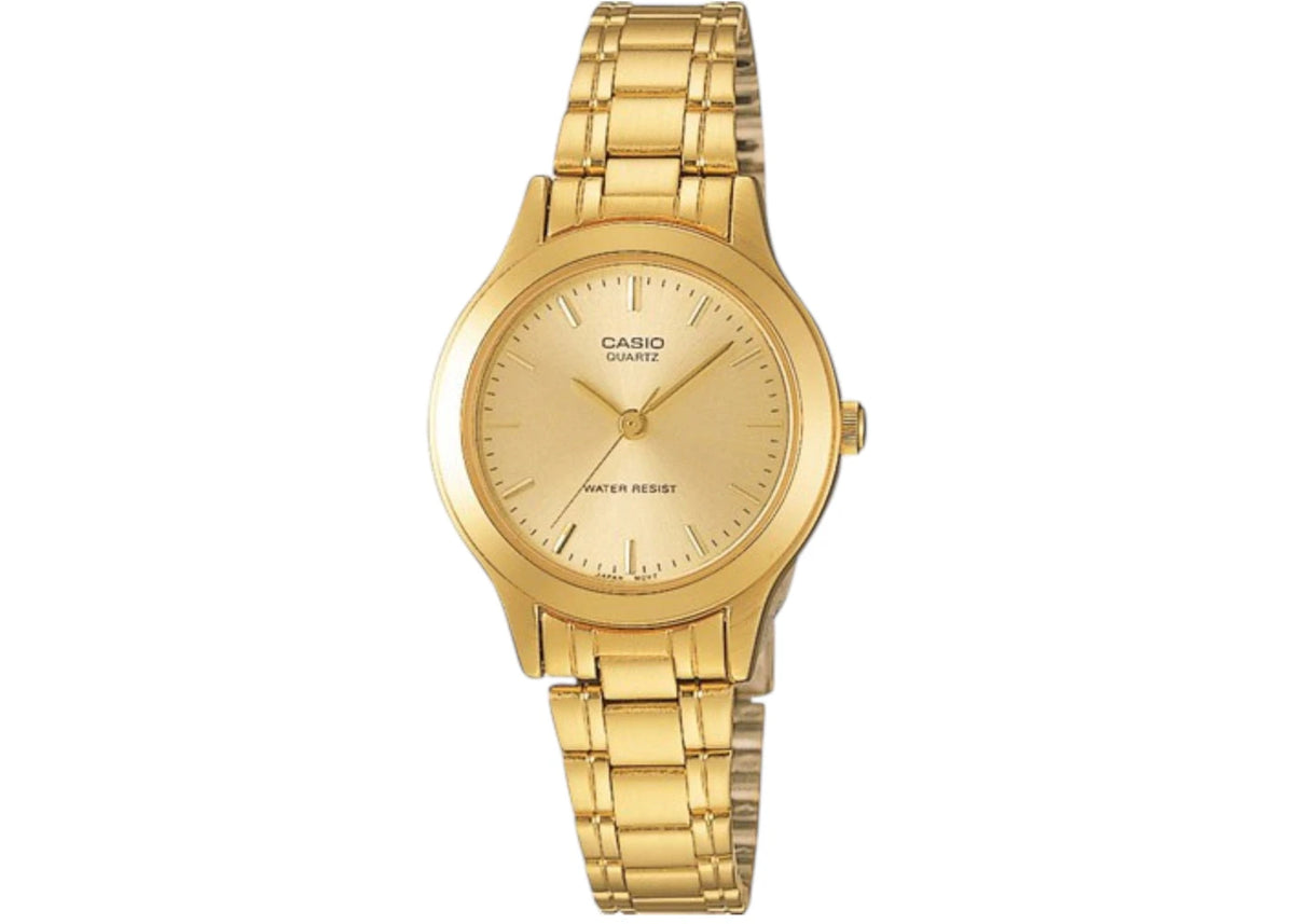 Casio Women’s Gold Stainless Steel Watch with Champagne Dial LTP-1128N-9A -1