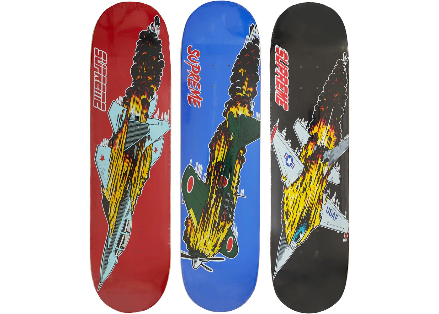 Supreme Jet Skateboard Deck Red/Royal/Black Set -1