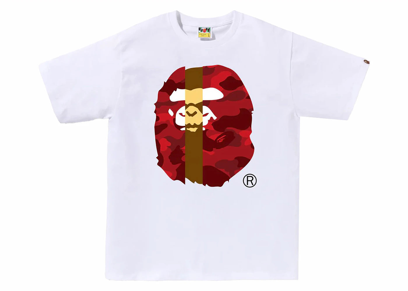 BAPE Color Camo Transform Big Ape Head Tee White/Red -1