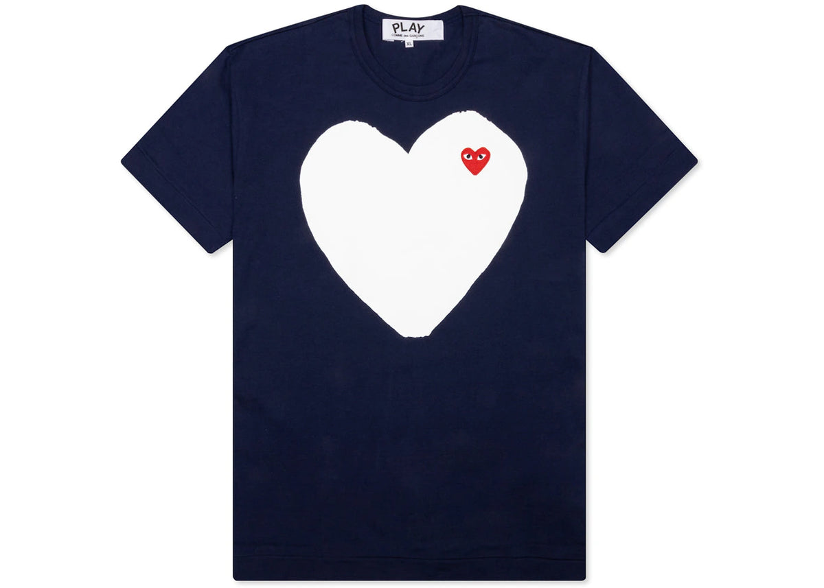 Comme des Garcons Play White Heart T-shirt Navy -1