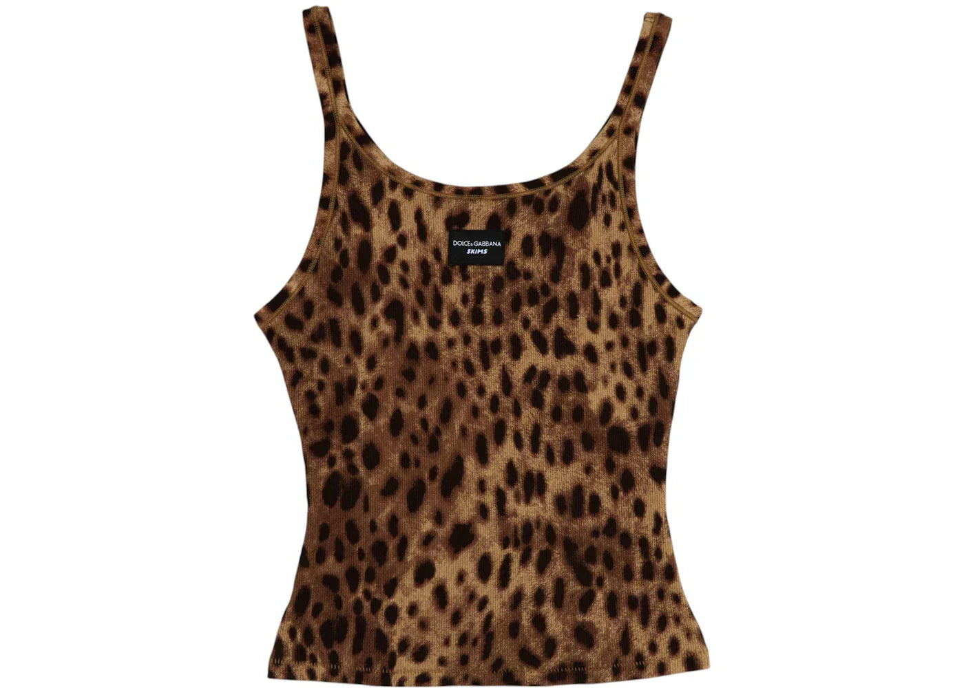 SKIMS x Dolce&Gabbana Cotton Rib Scoop Tank Leopard