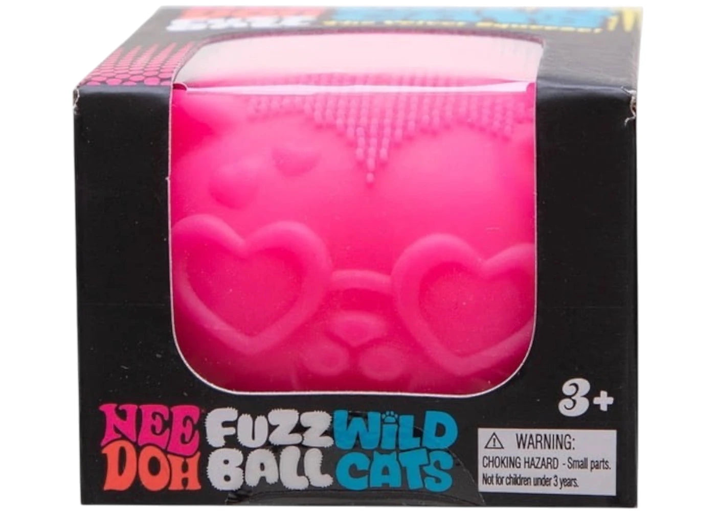 NeeDoh Fuzz Ball Wild Cats Squishy Fidget Toy Pink -1