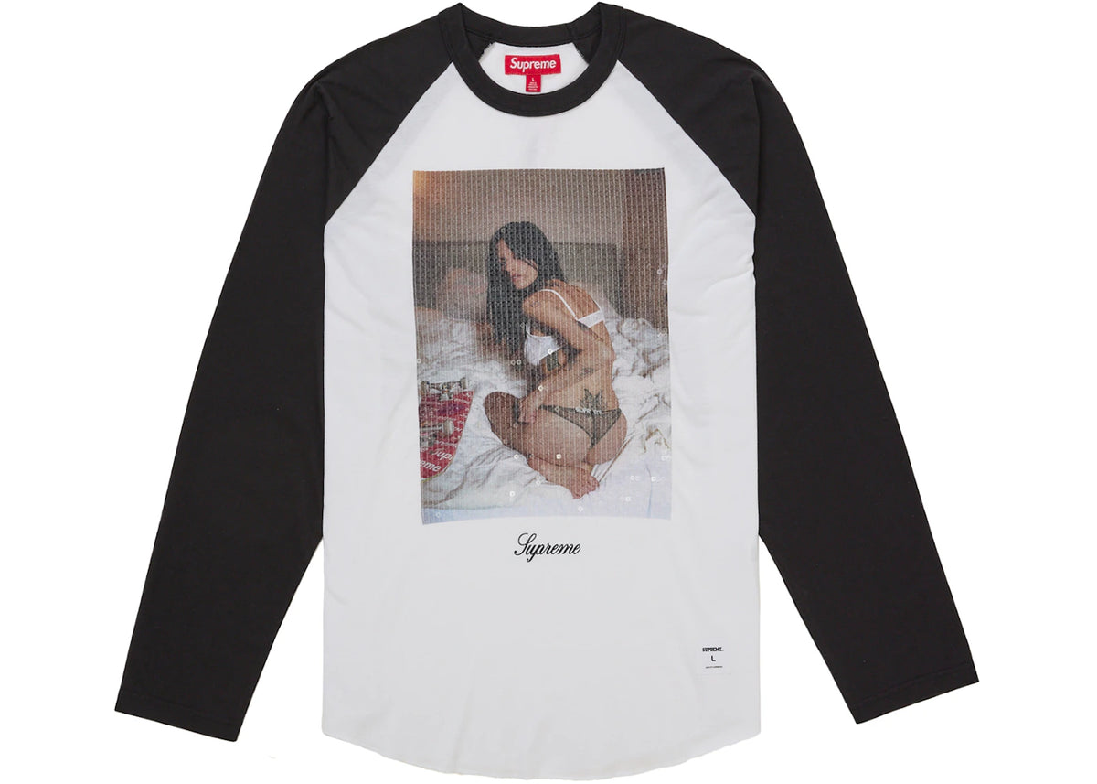 Supreme Larry Clark Sequin Raglan L/S Top Black -1