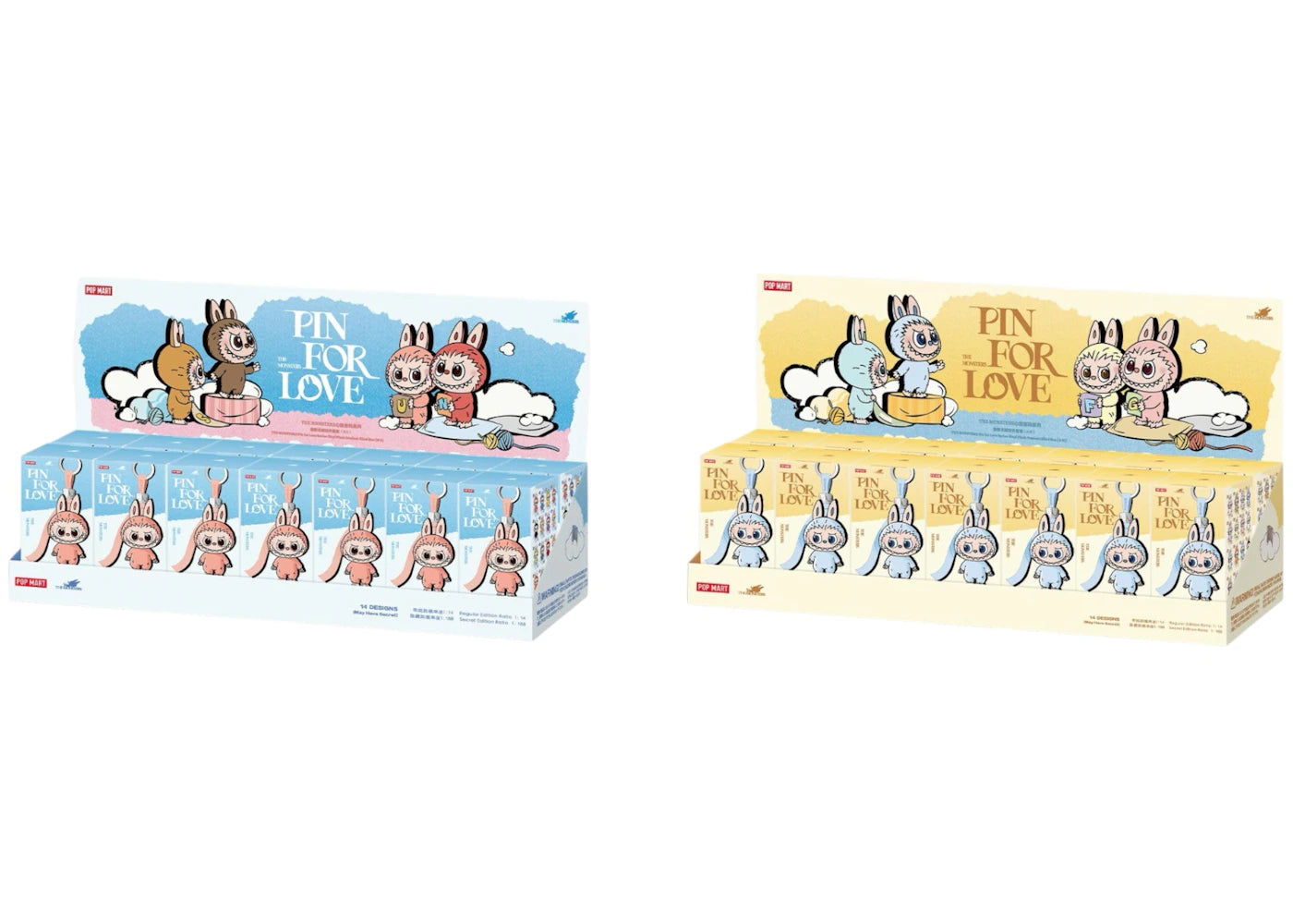 Pop Mart Labubu The Monsters Pin for Love Series Vinyl Plush Pendant (A-M) & (N-Z) Sealed Cases Set (28 Blind Box)-1