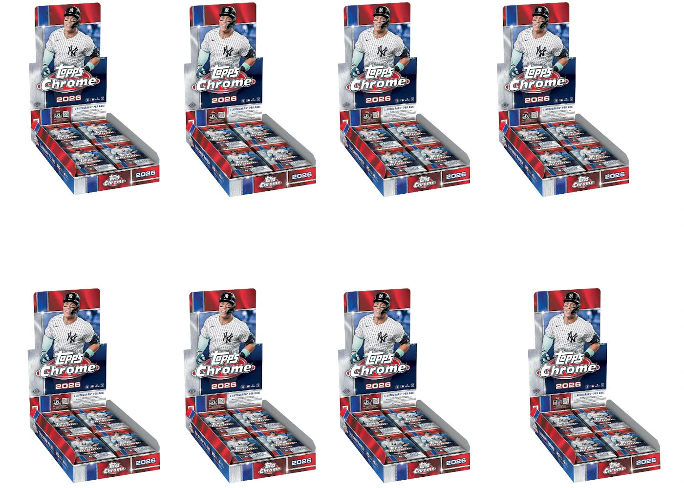 2026 Topps Chrome Baseball Hobby Box 8x Lot -1