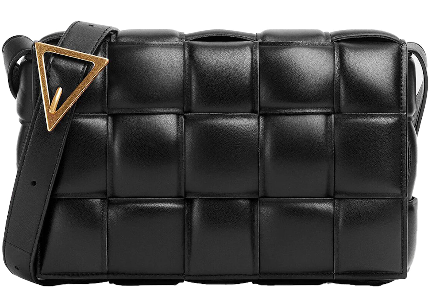 Bottega Veneta Padded Intreccio Cassette Crossbody Bag Black -1