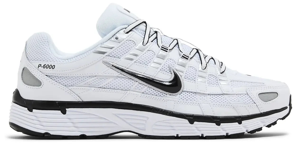 Nike P-6000 White Metallic Silver Black