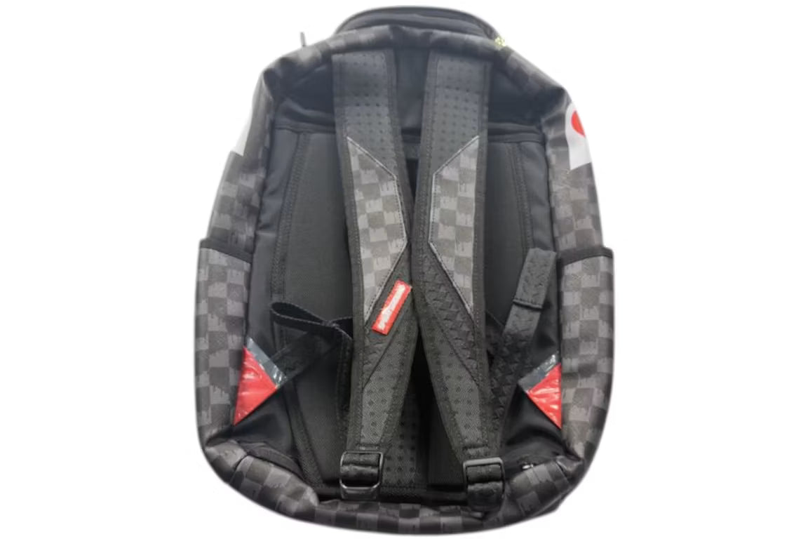 Sprayground Drip Check Shark Backpack Black back