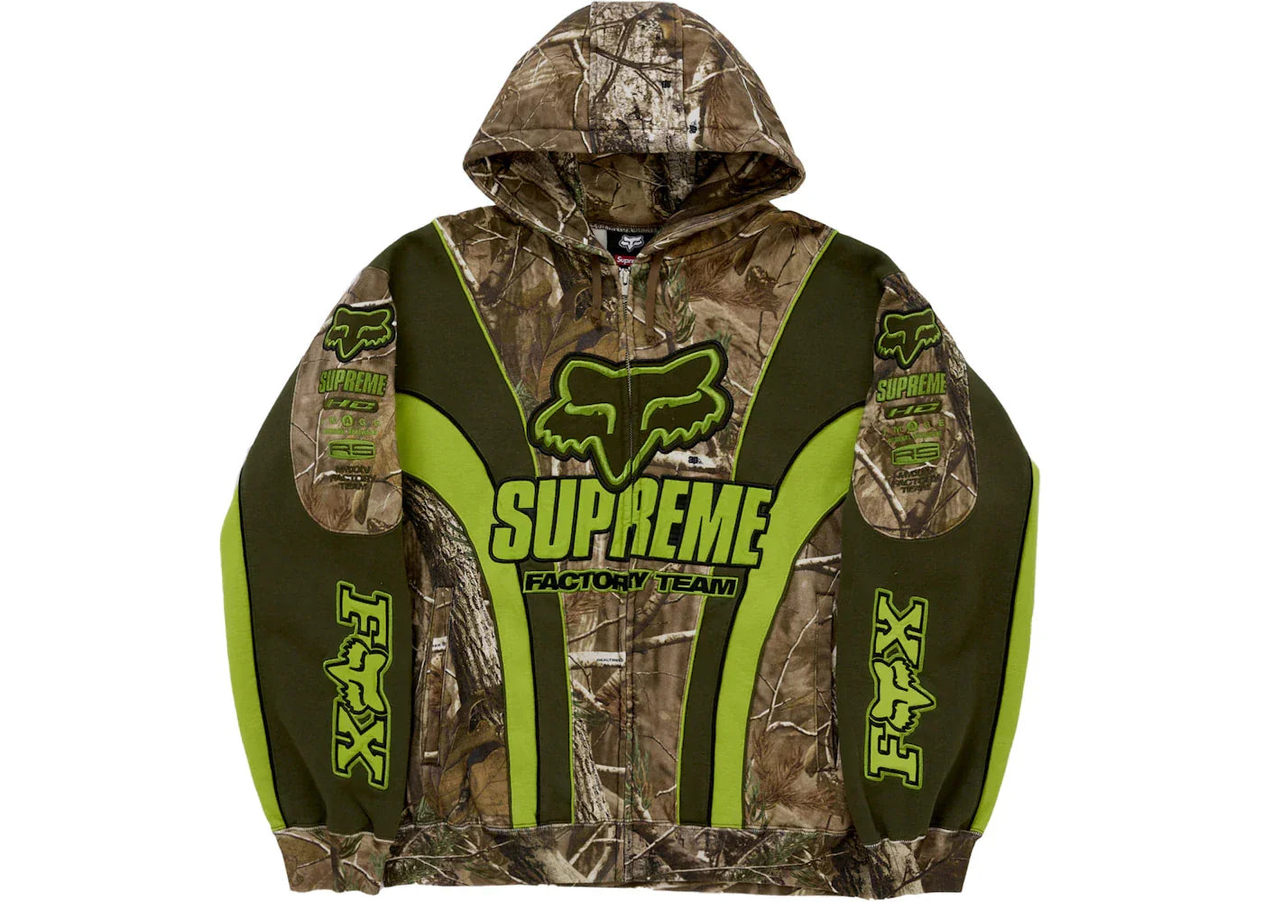 Supreme Fox Racing Zip Up Hooded Sweatshirt Realtree Hardwoods Camo