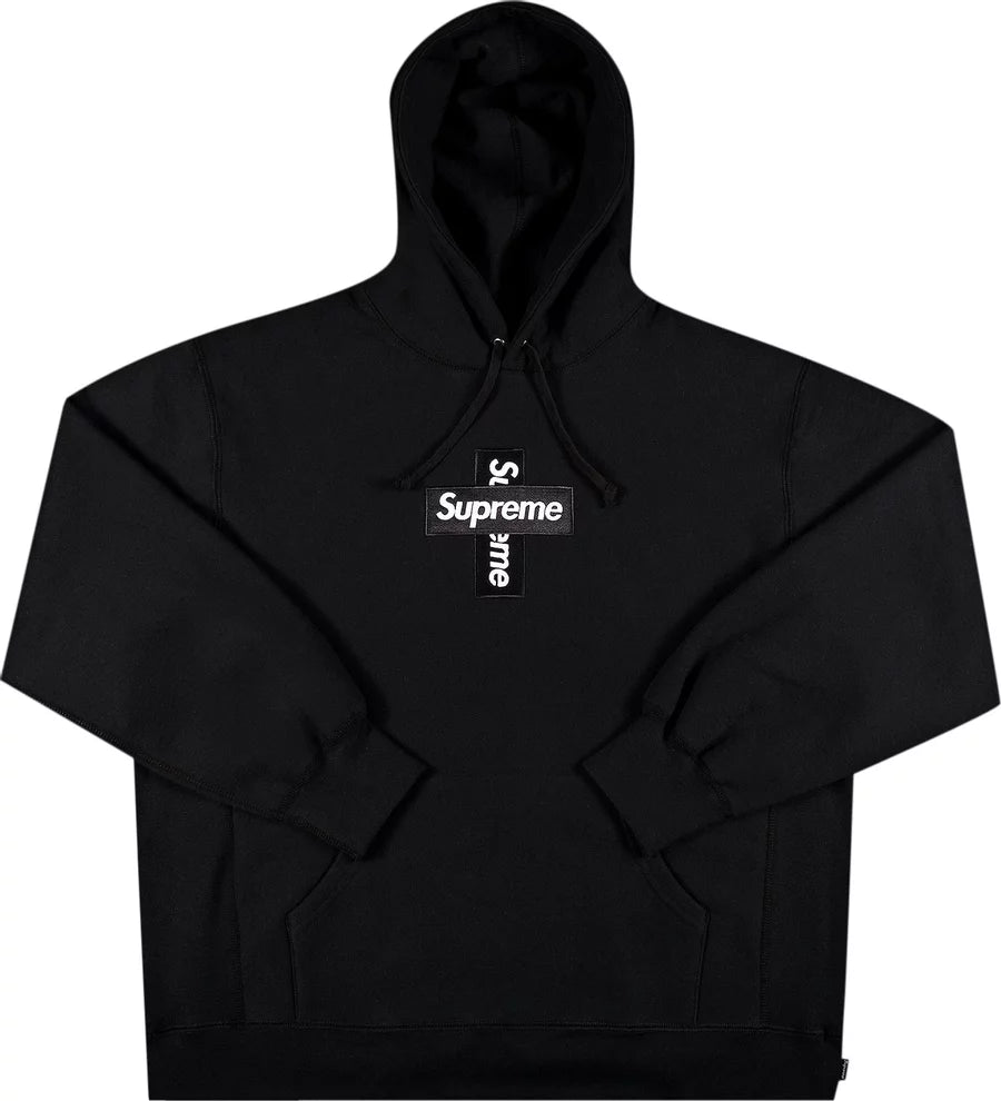 Black on black box logo hoodie on sale
