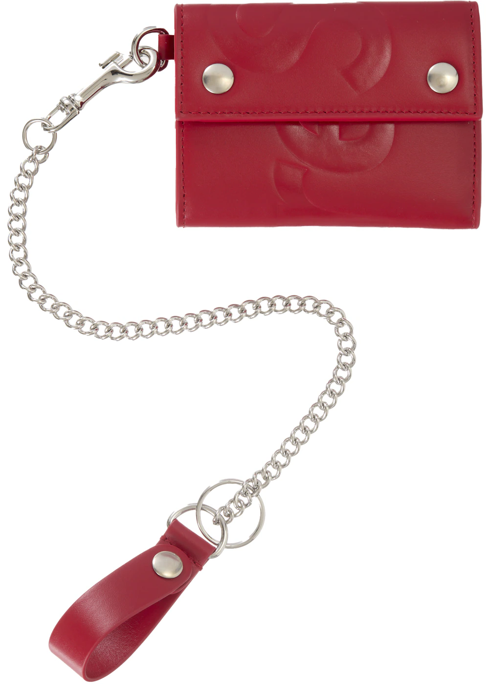 Supreme Leather Chain Wallet Red