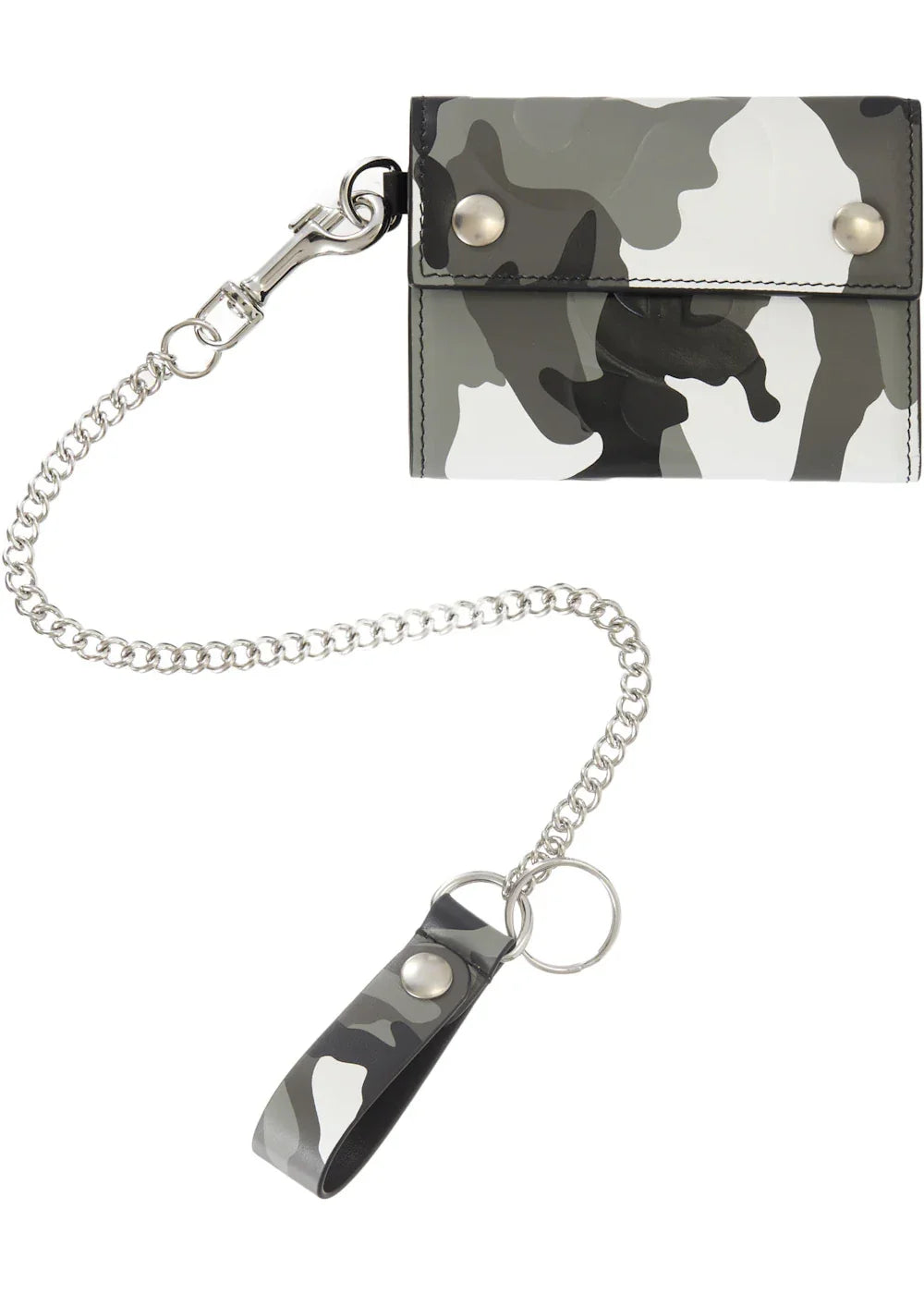 Supreme Leather Chain Wallet Snow Camo