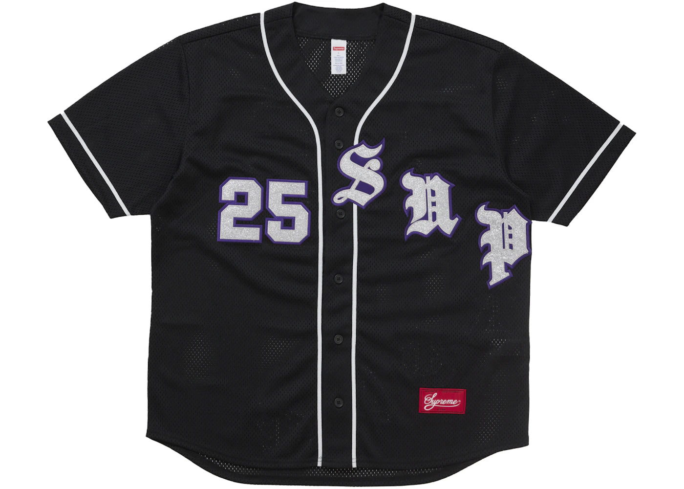 Supreme Old English Baseball Jersey Black